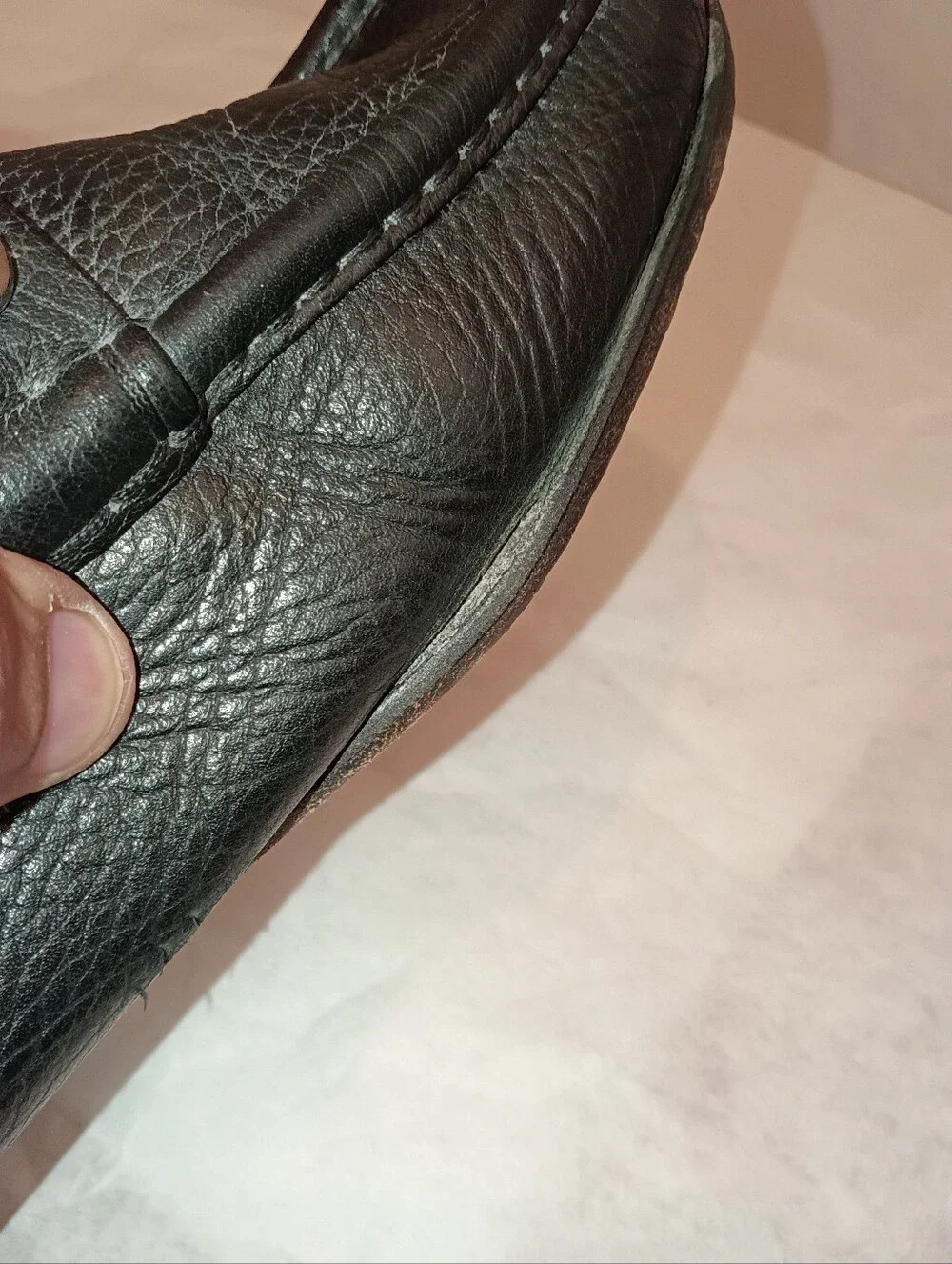 GUCCI MENS Iconic HORSEBIT Black  LOAFERS Pebble Luxury Leather UK7.5 Us 8 Fair